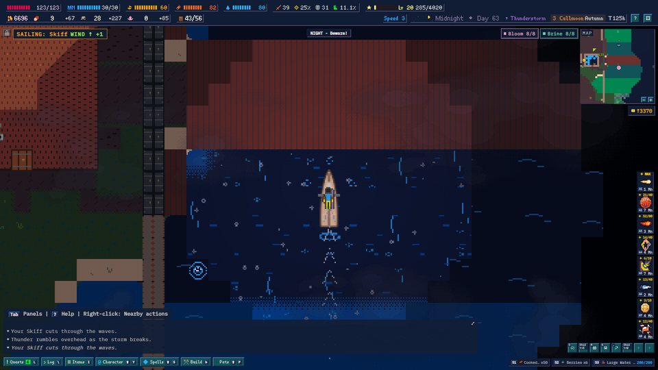Sailing through a midnight thunderstorm